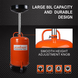 Sewage Pumps: HORUSDY 80L Mobile Waste Oil Drainer Telescopic Workshop Fluid Collection Tank