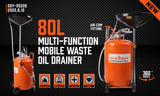 Sewage Pumps: HORUSDY 80L Waste Oil Drainer Pneumatic Fluid Collection Workshop with Extractor