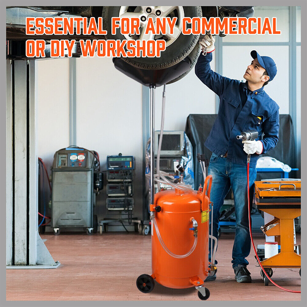 Sewage Pumps: HORUSDY 80L Waste Oil Drainer Pneumatic Fluid Collection Workshop with Extractor