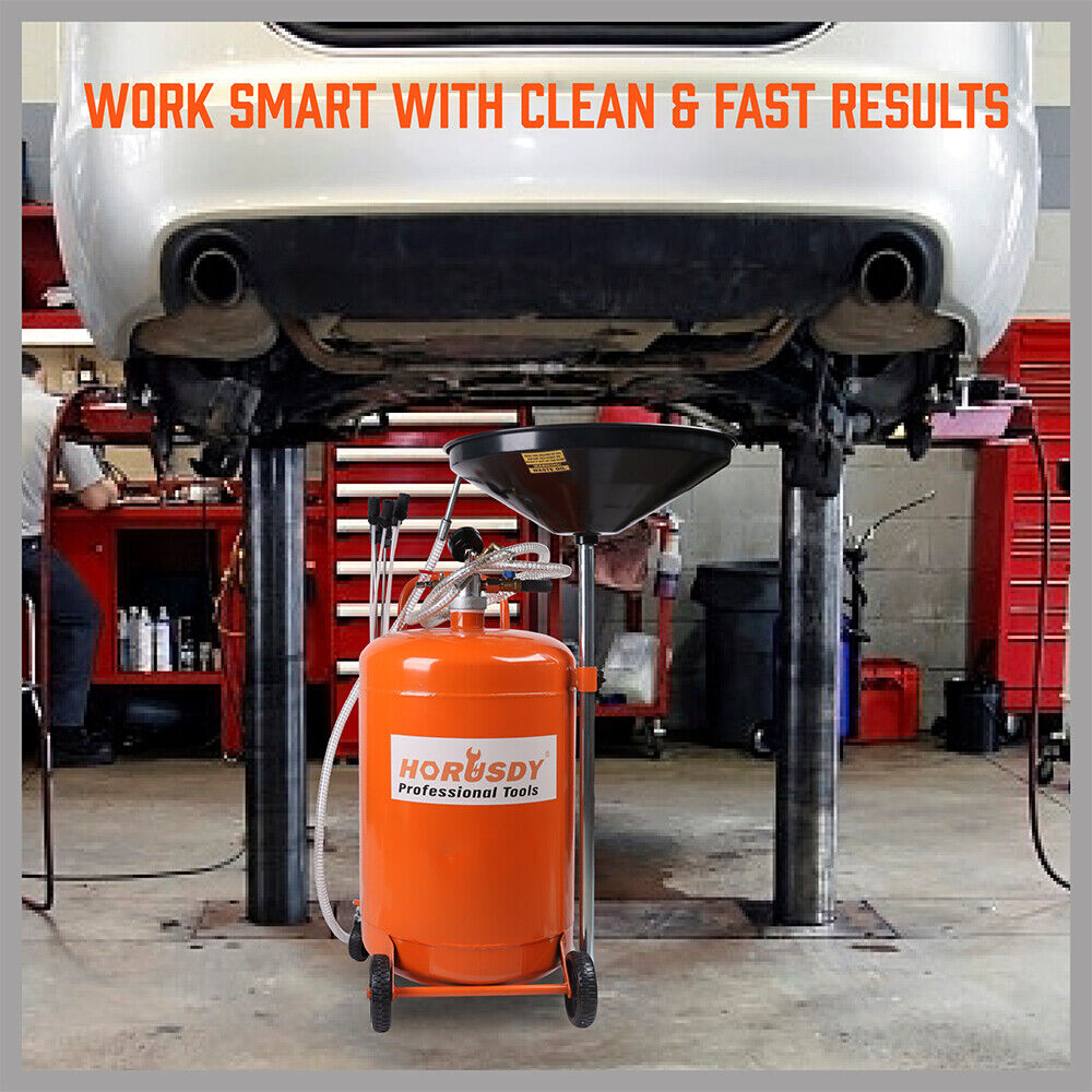 Sewage Pumps: HORUSDY 80L Waste Oil Drainer Pneumatic Fluid Collection Workshop with Extractor