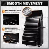 Tool Boxes: Black15 Drawer Tool Box Trolley Cabinet Storage Cart Garage Toolbox Organiser