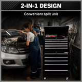 Tool Boxes: Black15 Drawer Tool Box Trolley Cabinet Storage Cart Garage Toolbox Organiser