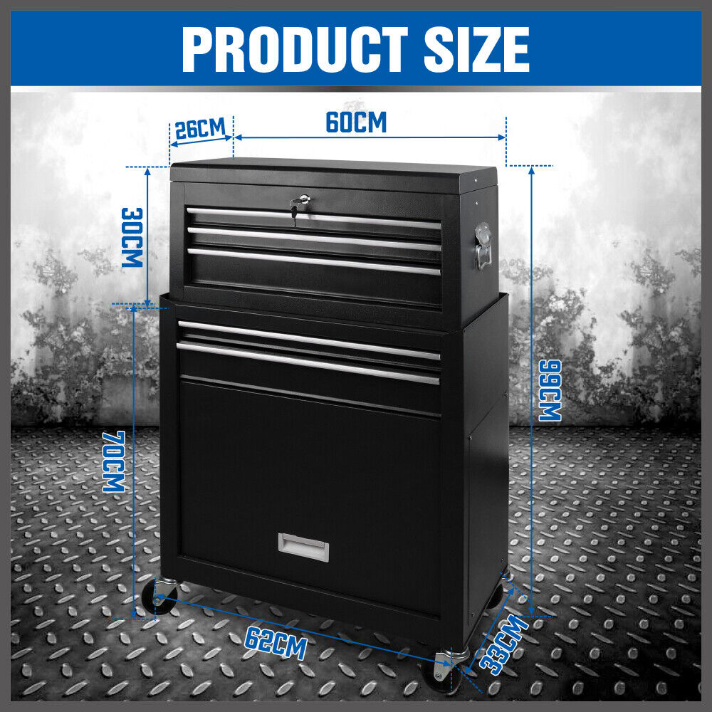 Bicycle Stands & Storage: 7 Drawer Tool Box Chest Cabinet Trolley Toolbox Garage Storage Lockable Blue
