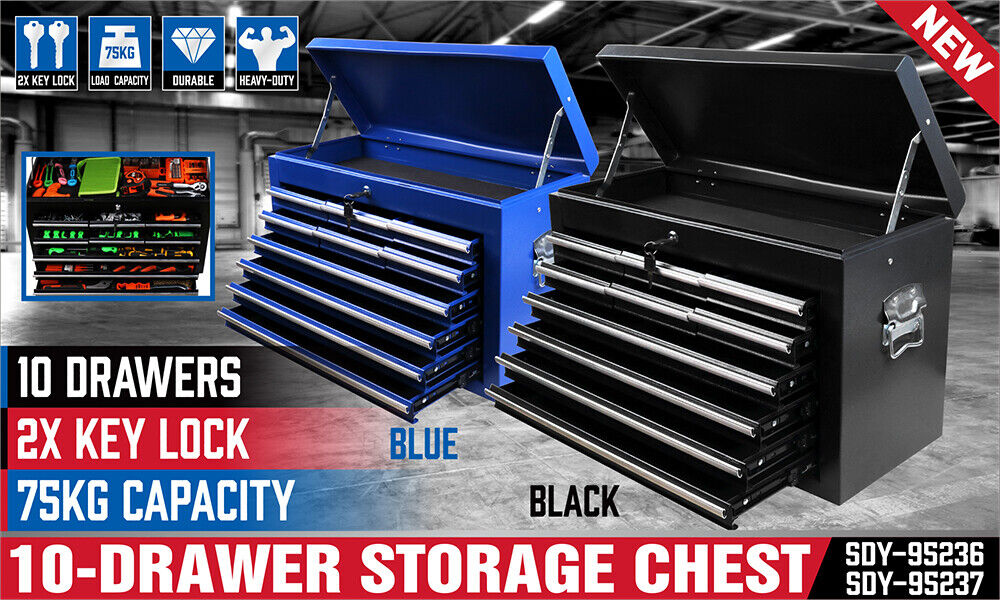 Storage Cabinets & Lockers: HORUSDY 10-Drawer Tool Box Chest Toolbox Lockable Drawer Cabinet Garage Storage