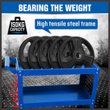 Kitchen & Dining Trolleys: Blue 3-Tier Tool Cart Storage Trolley Toolbox Workshop Garage Organiser 150kg Blue