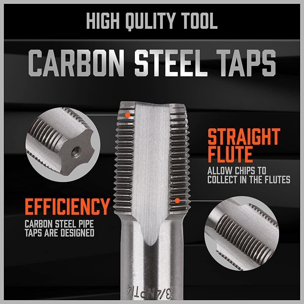 Hand Tools: HORUSDY 6Pc NPT Pipe Tap Set Thread Tap Screw Tool 1/8" 1/4" 3/8" 1/2" 3/4" 1"