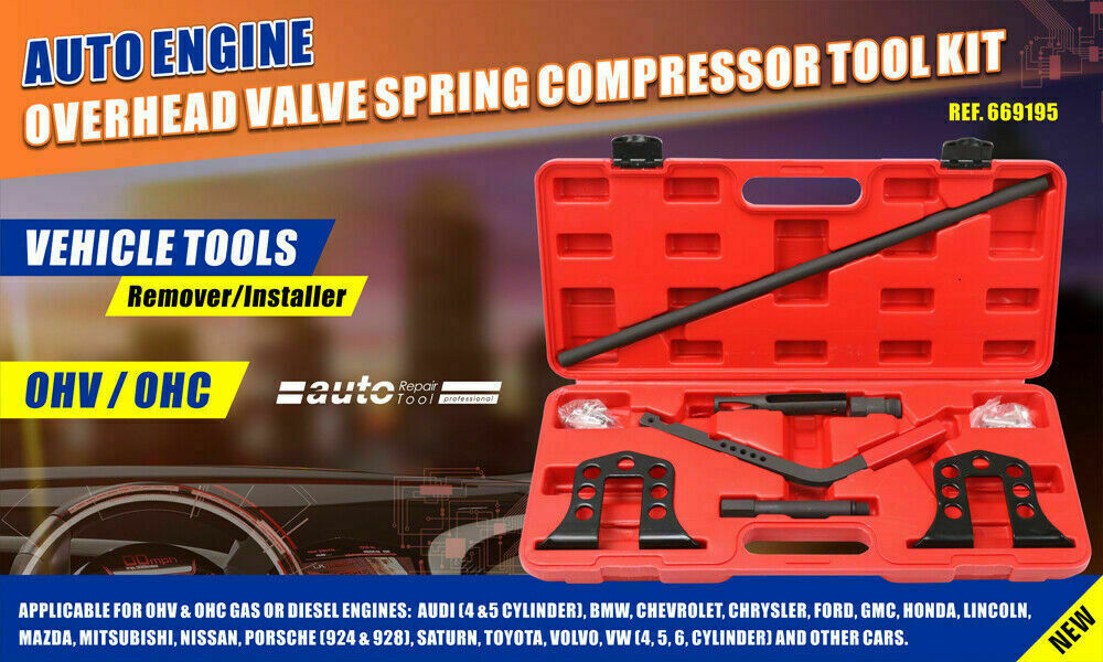 Automotive Cleaning: Overhead Valve Spring Compressor Universal Tool Kit OHC OHV Petrol Diesel Engine