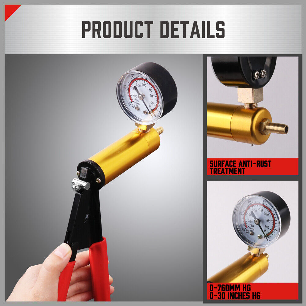Automotive Gauges: HORUSDY Hand Held Vacuum Pump Brake Bleeder Pressure Tester Vacuum Gauge Kit