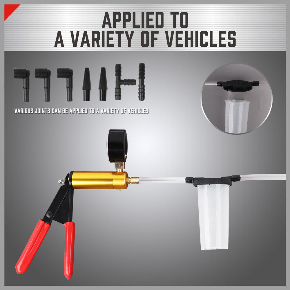 Automotive Gauges: HORUSDY Hand Held Vacuum Pump Brake Bleeder Pressure Tester Vacuum Gauge Kit