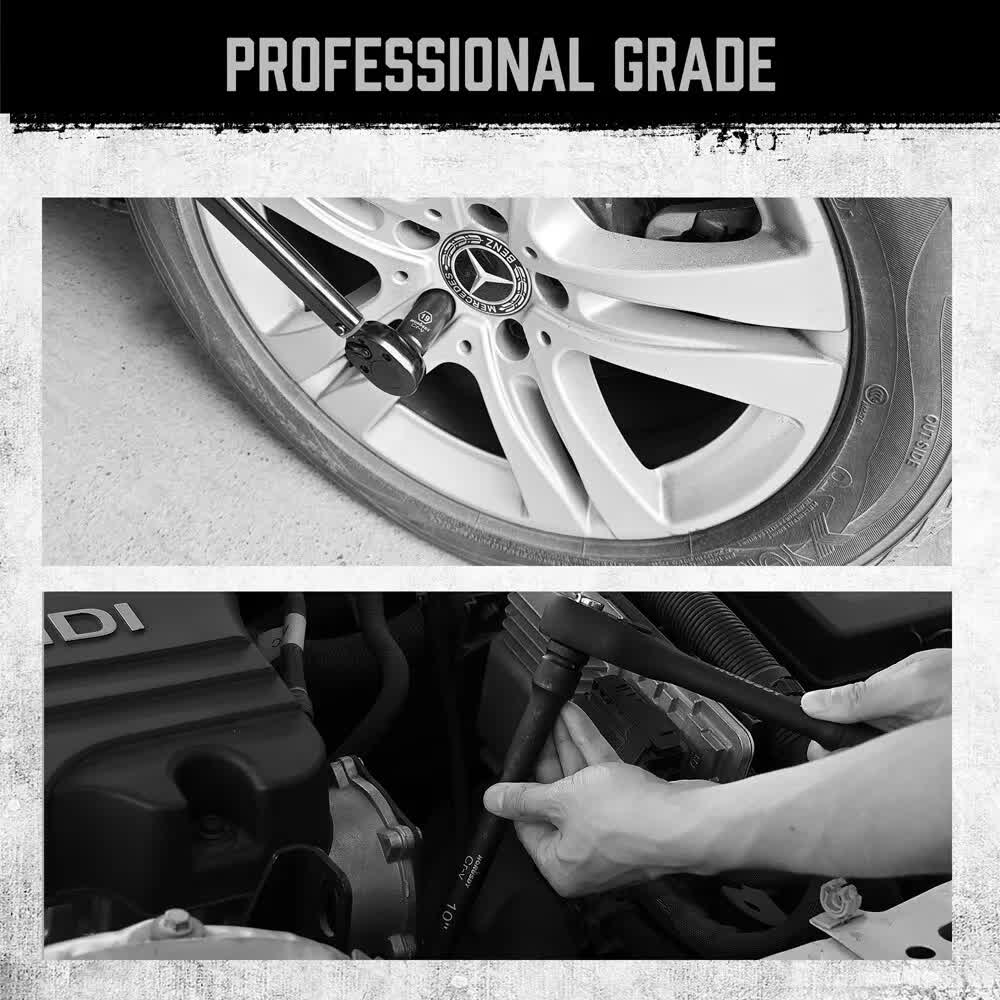 Automotive Repair & Speciality Tools: 19Pc Deep Socket Set Impact 1/2" Drive Extension Bars Flexible Adapter 10-24mm