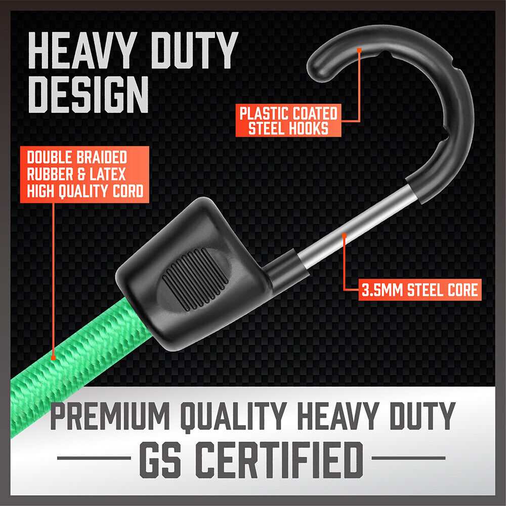 Automotive Repair & Speciality Tools: 30-Piece Premium Bungee Cord Assortment Includes 10” to 40” Bungee Cords, Canopy Ties & Tarp Clips