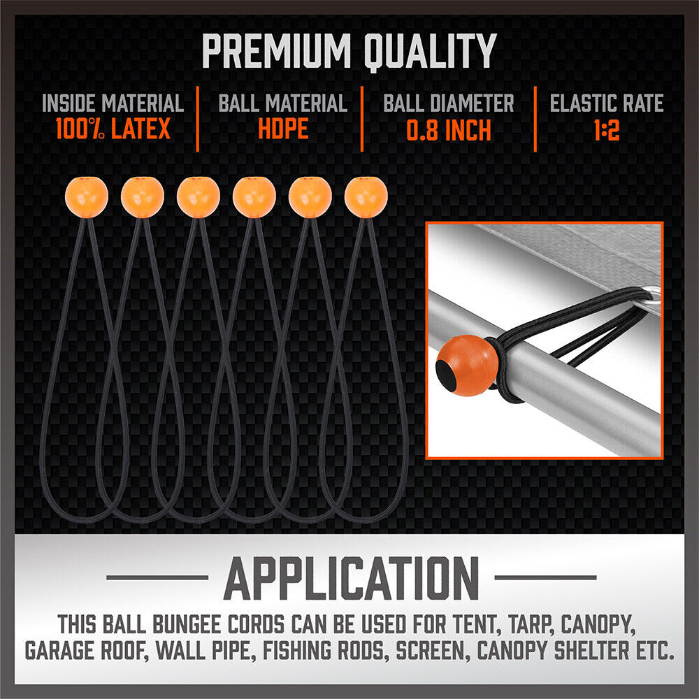Automotive Repair & Speciality Tools: 30-Piece Premium Bungee Cord Assortment Includes 10” to 40” Bungee Cords, Canopy Ties & Tarp Clips