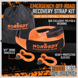 Bicycle Stands & Storage: Heavy Duty 9.1M Recovery Tow Straps Snatch Kit - 32,000 LBS Break Strength with D-Ring Shackles for Off-Roading Recovery and Hauling