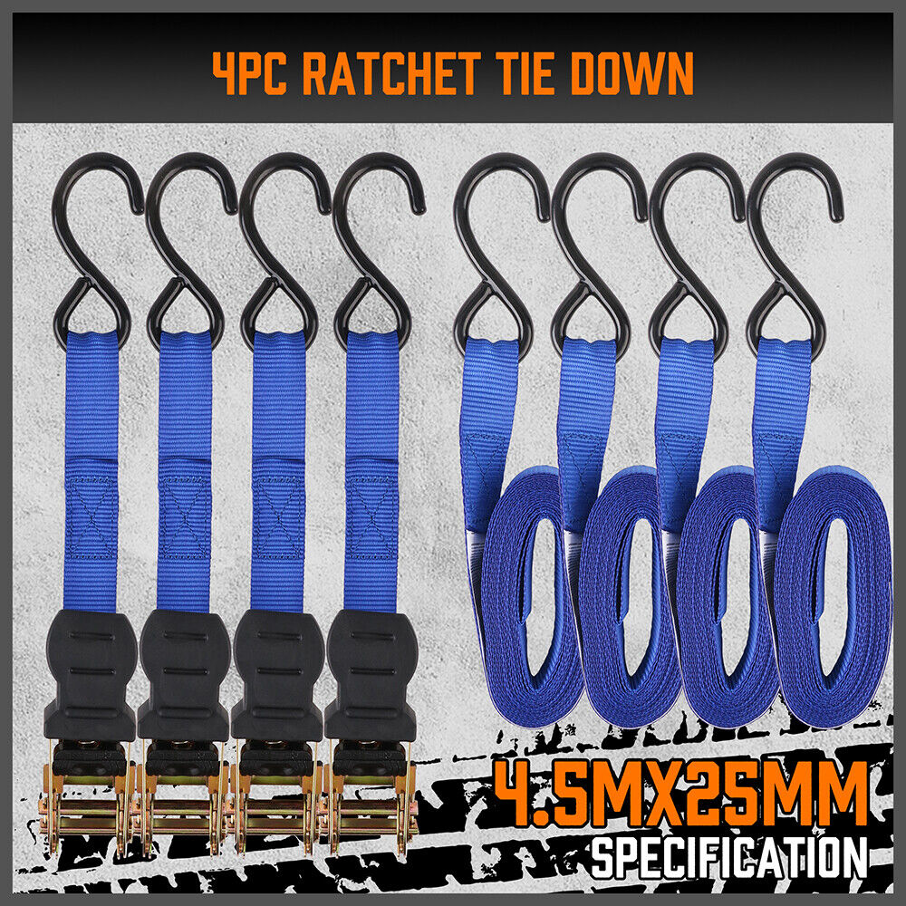 Automotive Repair & Speciality Tools: 10Pcs Ratchet Tie Down Straps 997KG 4.5M Trucks Trailer Strap ‎Stainless Steel