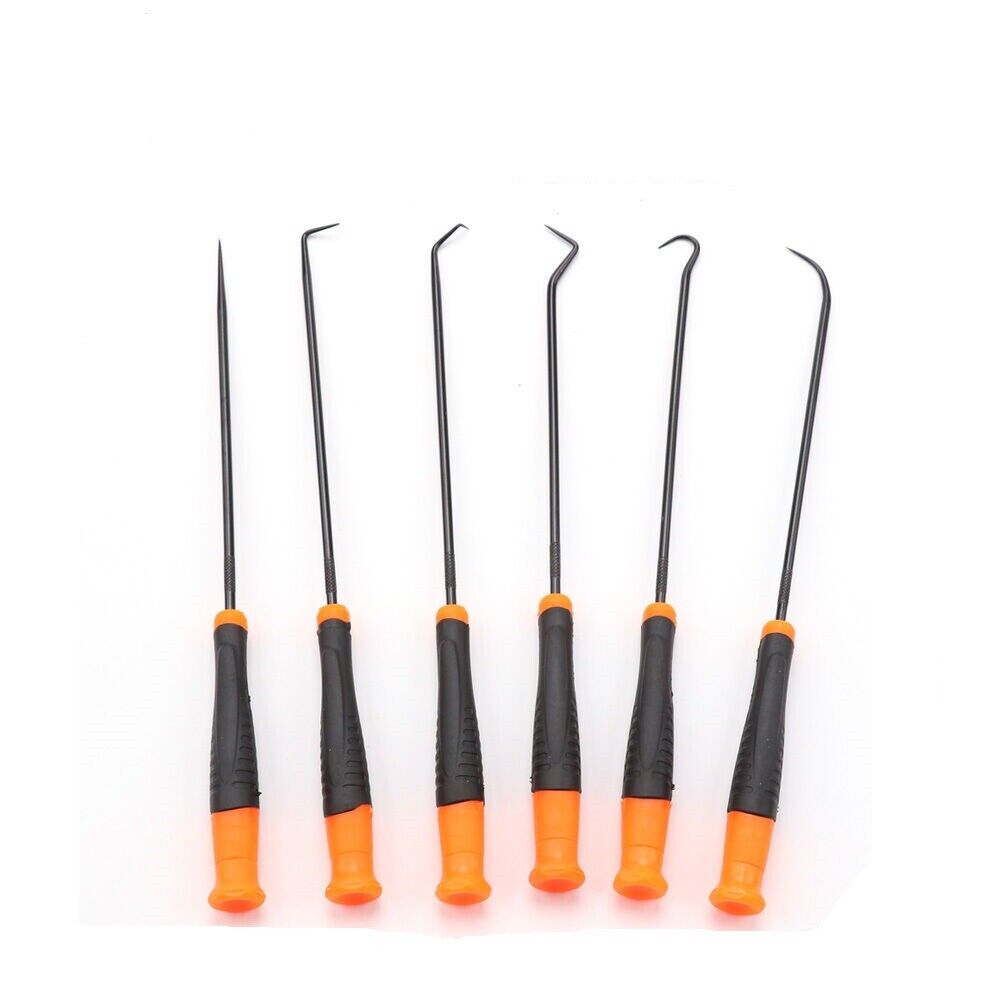 Automotive Repair & Speciality Tools: 6Pc Extra Long Pick and Hook Set O Ring Seal Puller Remover Fuse Wire Scribe