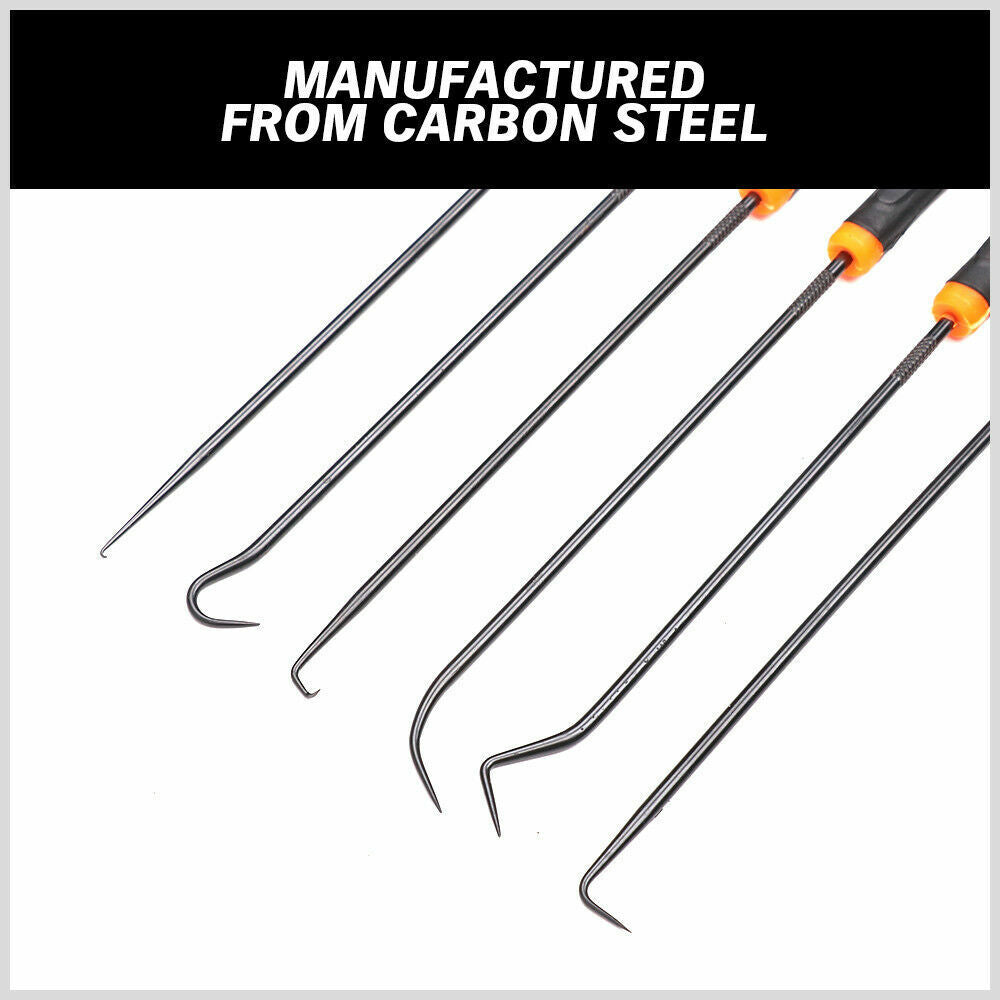 Automotive Repair & Speciality Tools: 6Pc Extra Long Pick and Hook Set O Ring Seal Puller Remover Fuse Wire Scribe