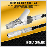 Tool Sockets: Grease Gun Coupler Quick Release & Lock 1/8‘’ NPT Rated 10,000 PSI Storage Case