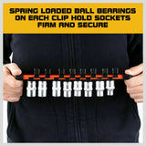 3Pc Double-Side Sockets Holder Tool Organizer Rails WorkShop Rack 1/4" 3/8" 1/2”