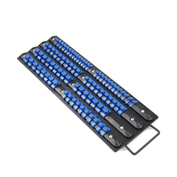 80 Socket Storage Rail Mixed Organizer Rack Holder Ball Locking 1/4