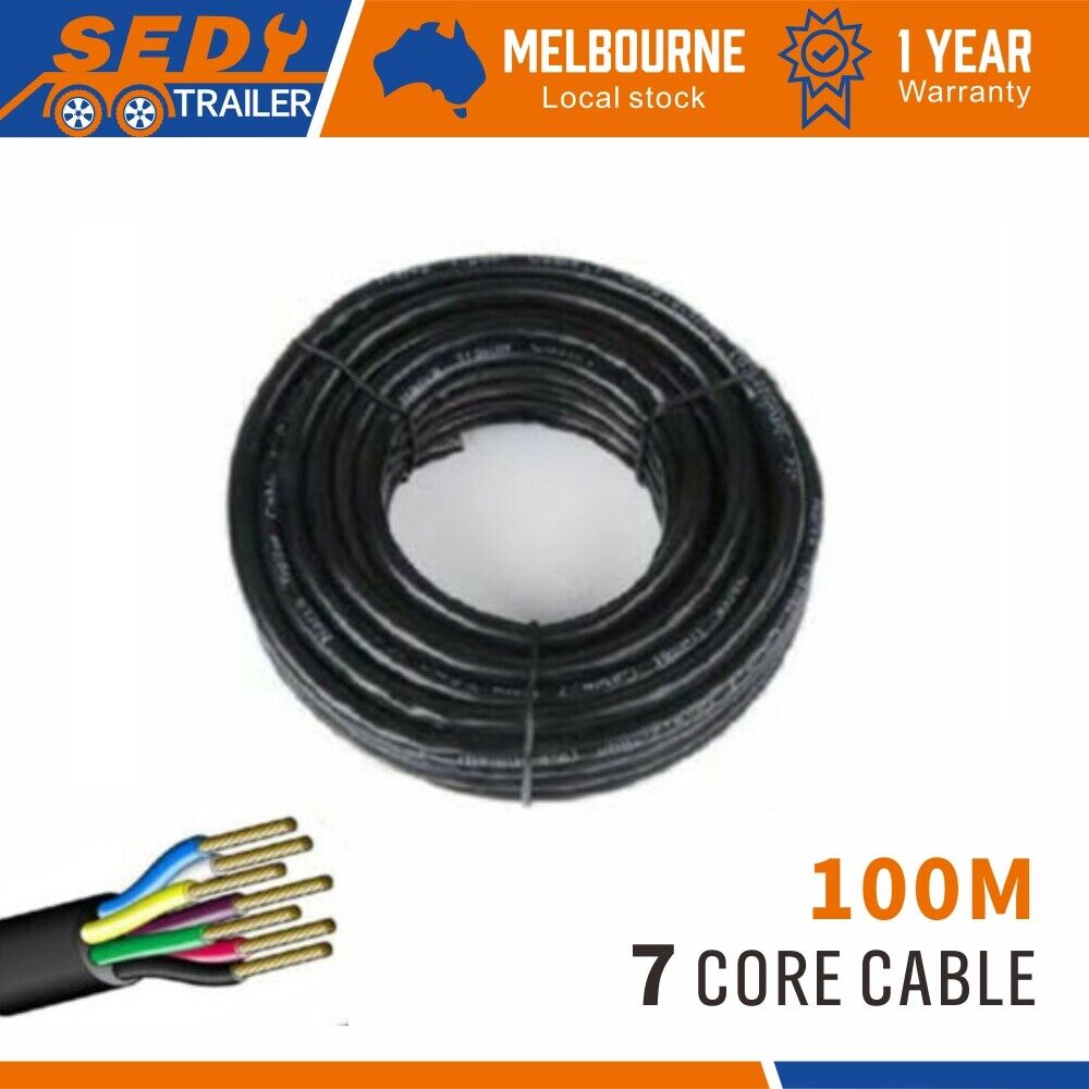 Automotive Repair & Speciality Tools: 7 Core Wire Cable 100M Trailer Cable Automotive Boat Caravan Truck Coil V90 PVC