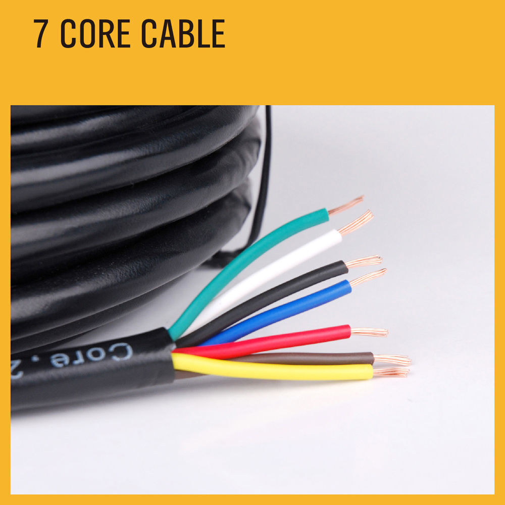 Automotive Repair & Speciality Tools: 7 Core Wire Cable 100M Trailer Cable Automotive Boat Caravan Truck Coil V90 PVC