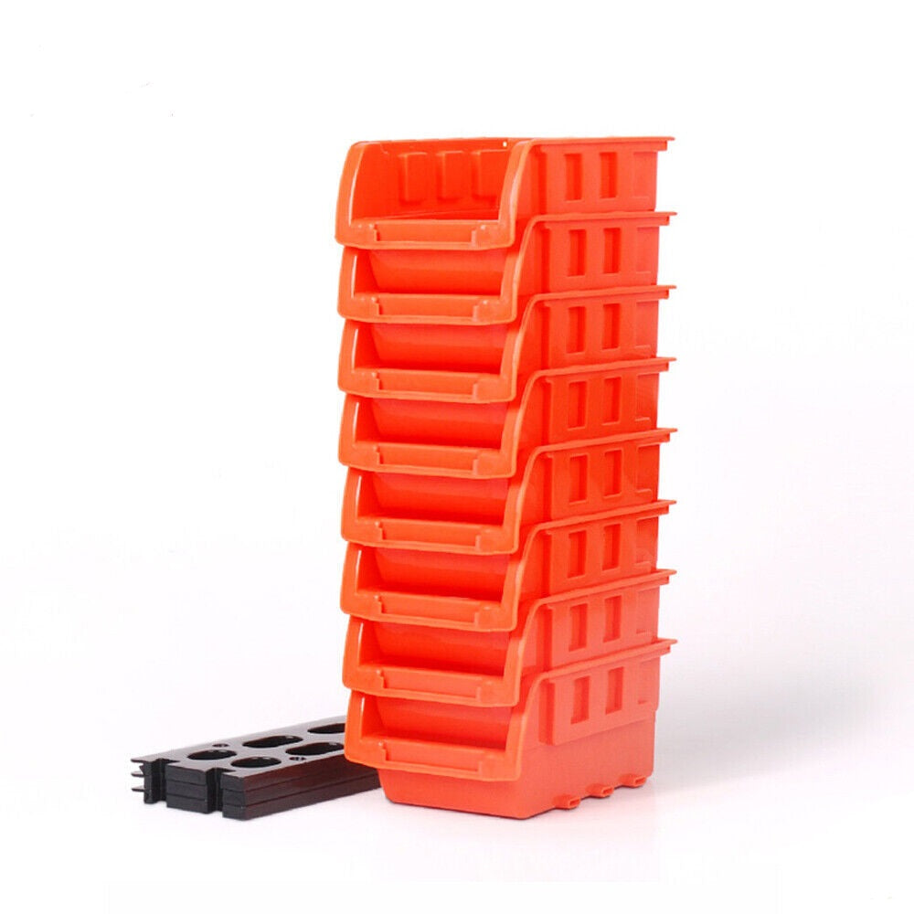 Wall Storage Racks: NEW 8 PC Wall Mounted Storage Bins Rack Set Nuts Bolts Organizer Parts 97903