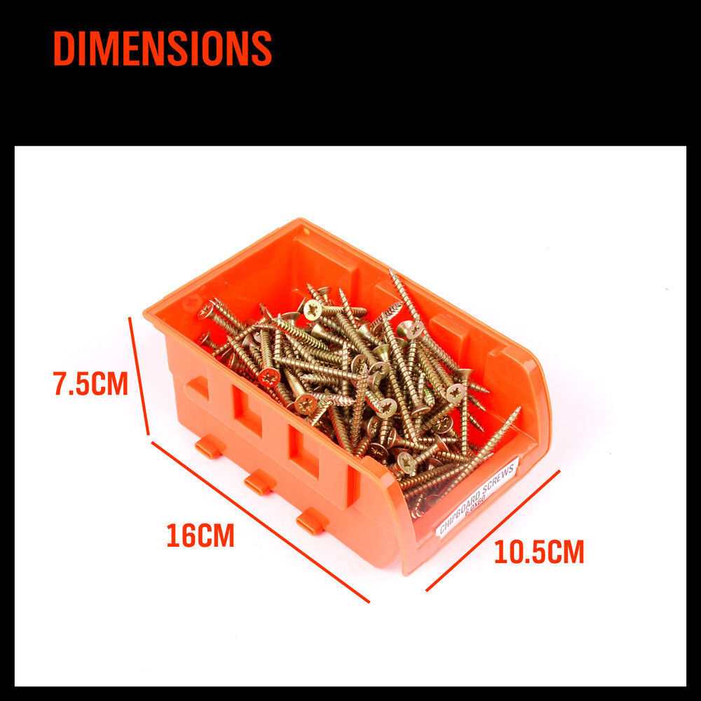Wall Storage Racks: NEW 8 PC Wall Mounted Storage Bins Rack Set Nuts Bolts Organizer Parts 97903