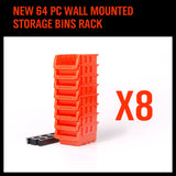 Wall Storage Racks: NEW 8 PC Wall Mounted Storage Bins Rack Set Nuts Bolts Organizer Parts 97903