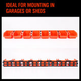 Wall Storage Racks: NEW 8 PC Wall Mounted Storage Bins Rack Set Nuts Bolts Organizer Parts 97903