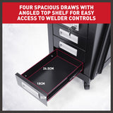 Kitchen & Bathroom DIY: 4-Drawer Welding Cart MIG Welder Trolley Cabinet TIG ARC MMA Plasma Cutter Bench