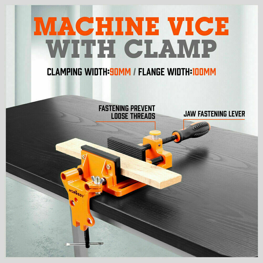 Tool Clamps & Vices: 90mm Drill Press Bench Vice Quick Release Clamp Jaw Soft Grip Hand Pads Woodwork