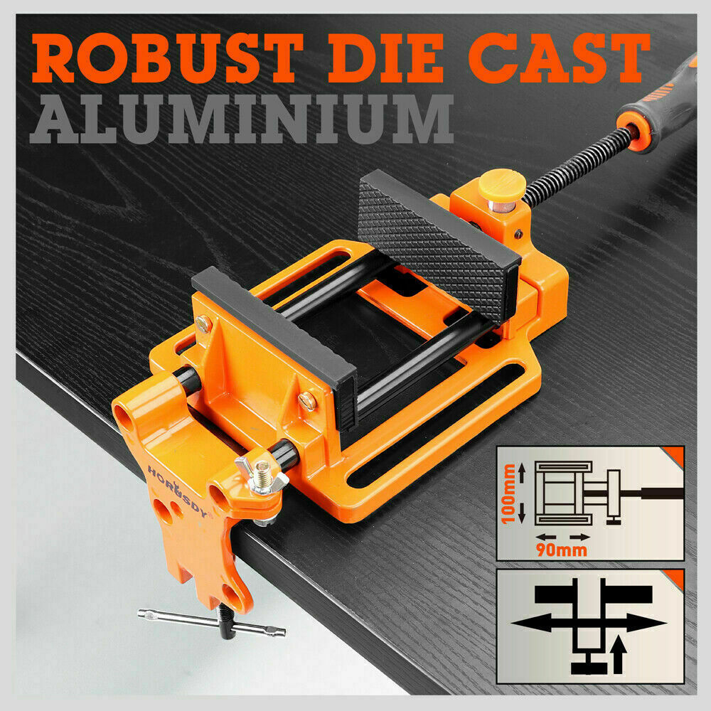 Tool Clamps & Vices: 90mm Drill Press Bench Vice Quick Release Clamp Jaw Soft Grip Hand Pads Woodwork