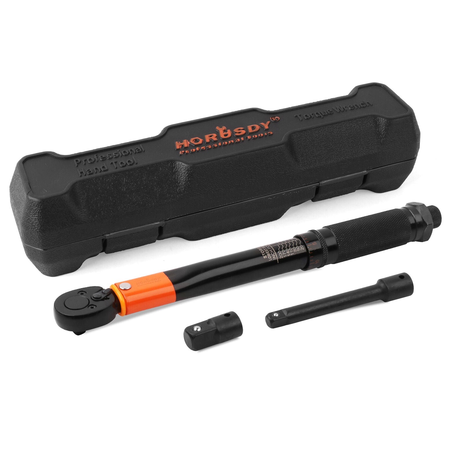 Tool Sockets: HORUSDY 3Pc 1/4" Drive Click Torque Wrench Ratchet Socket with Adaptor Extension