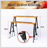 Kitchen & Bathroom DIY: 4Pc Mastercraft Sawhorse Metal Folding Non-slip Surface Saw Horse 120KG Capacity