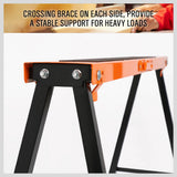 Kitchen & Bathroom DIY: 4Pc Mastercraft Sawhorse Metal Folding Non-slip Surface Saw Horse 120KG Capacity