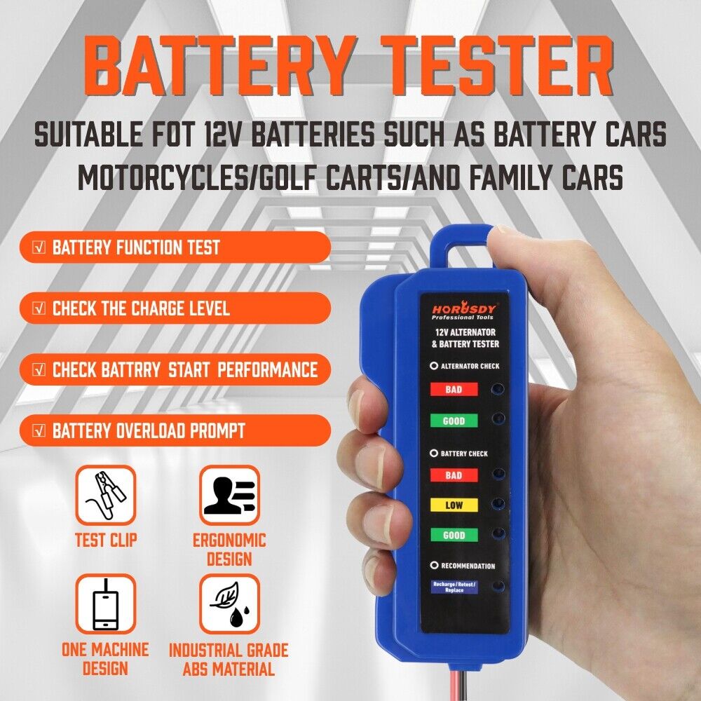 Automotive Repair & Speciality Tools: Digital 12V Alternator Battery Tester Car Load Tester Automotive  Voltage Check