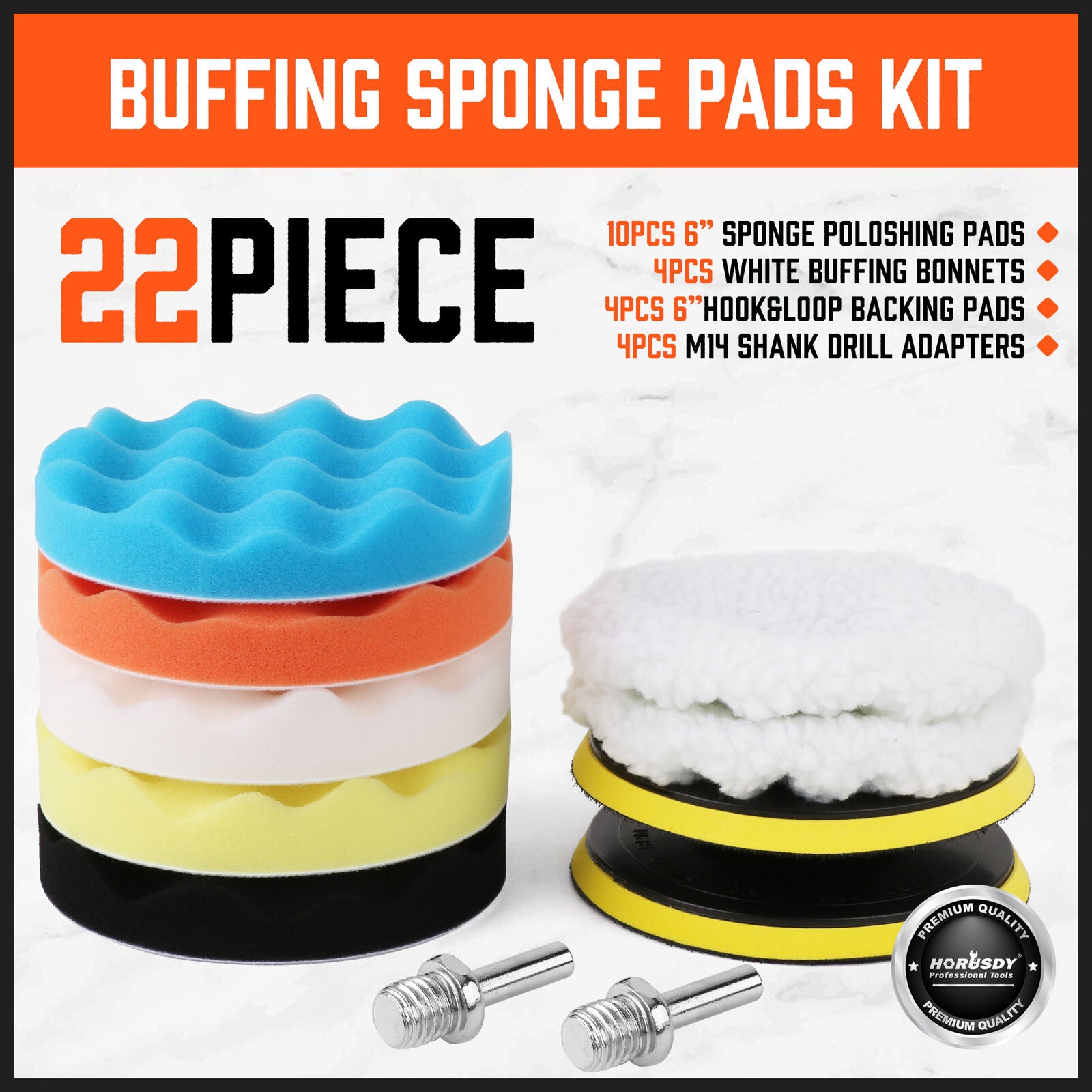 Sanding Accessories: 11Pcs 6" Buffing Waxing Polishing Pads Sponge Pad Set For Car Polisher Drill