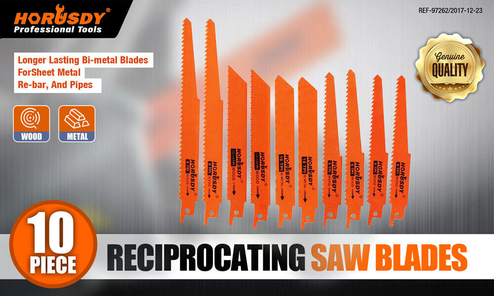 Tool Blades: 10Pc Reciprocating Saw Blades Set For Wood Metal Timber Demolition Cutting Tool