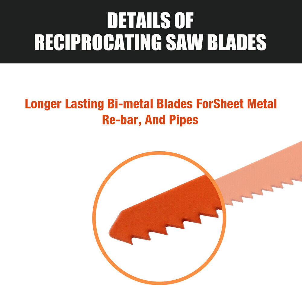 Tool Blades: 10Pc Reciprocating Saw Blades Set For Wood Metal Timber Demolition Cutting Tool