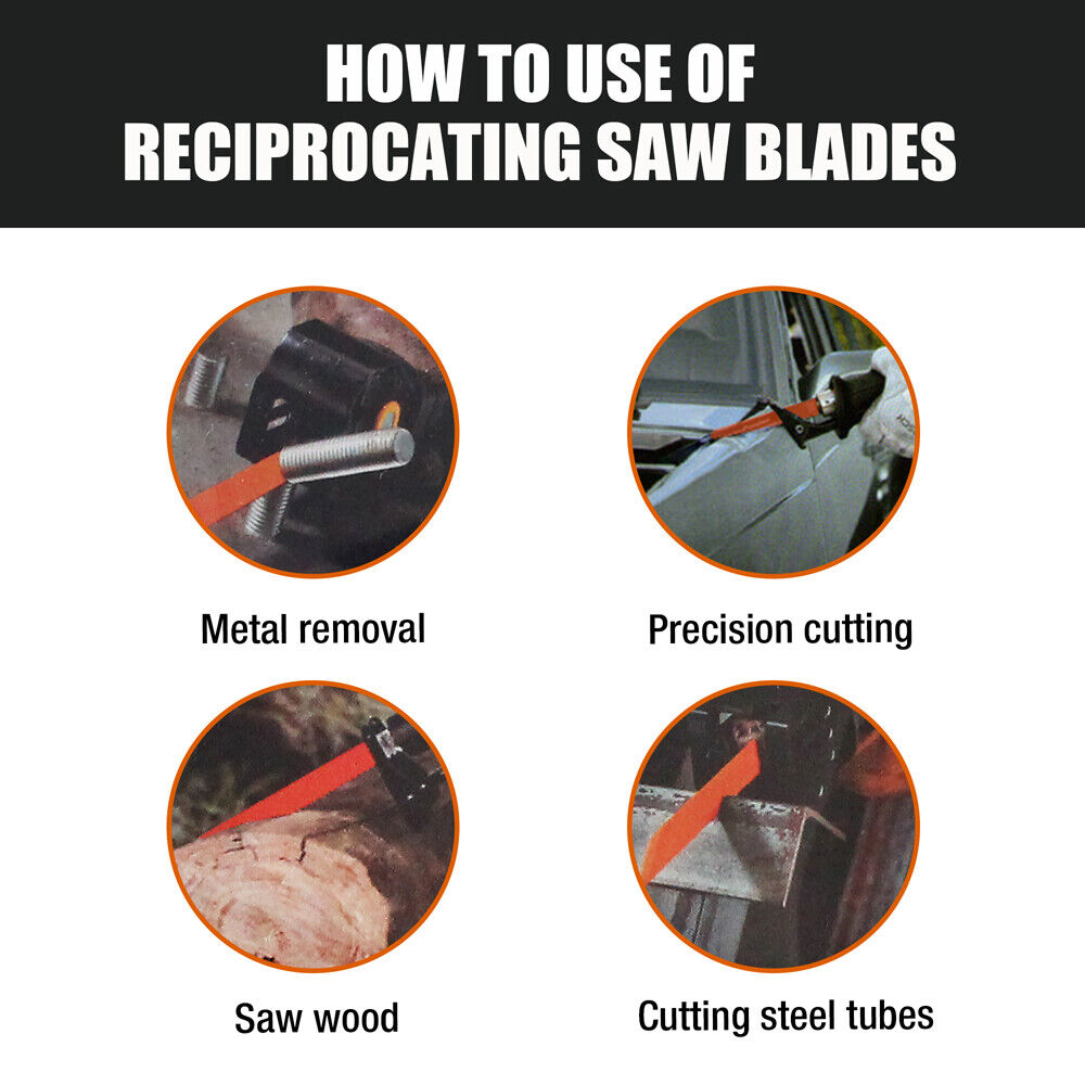 Tool Blades: 10Pc Reciprocating Saw Blades Set For Wood Metal Timber Demolition Cutting Tool