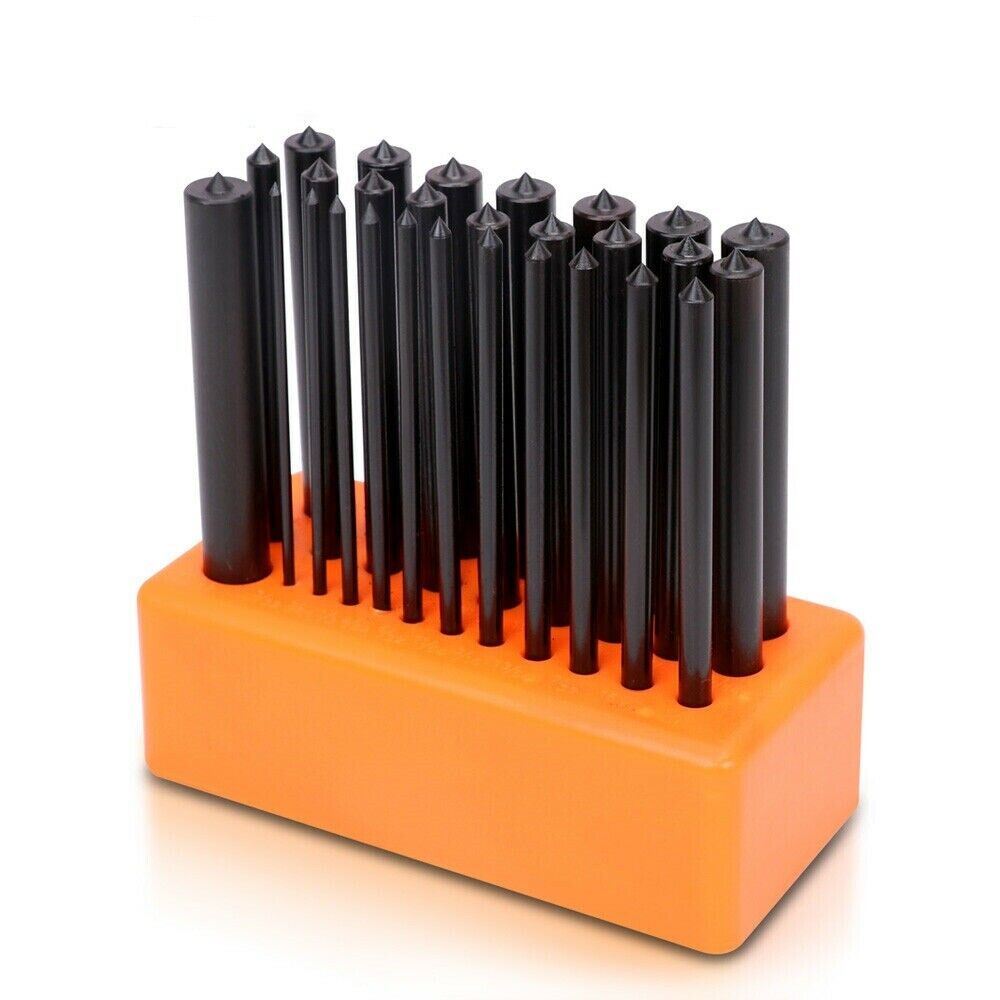 Tool Boxes: 28x Center Transfer Punches Set Machinists Tool Punch Stand Heat Treated Steel