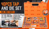 Putty Knives, Scrapers & Chisels: 40Pc Tap And Die Set Imperial SAE Screw Screwdriver Thread Drill W/t Pitch Gauge