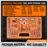 Putty Knives, Scrapers & Chisels: 40Pc Tap And Die Set Imperial SAE Screw Screwdriver Thread Drill W/t Pitch Gauge
