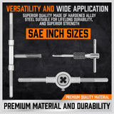 Putty Knives, Scrapers & Chisels: 40Pc Tap And Die Set Imperial SAE Screw Screwdriver Thread Drill W/t Pitch Gauge