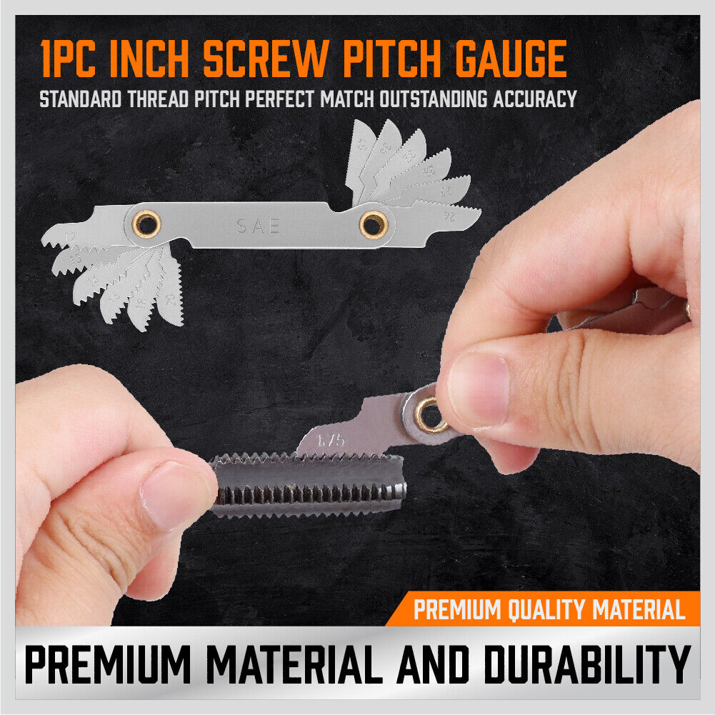 Putty Knives, Scrapers & Chisels: 40Pc Tap And Die Set Imperial SAE Screw Screwdriver Thread Drill W/t Pitch Gauge