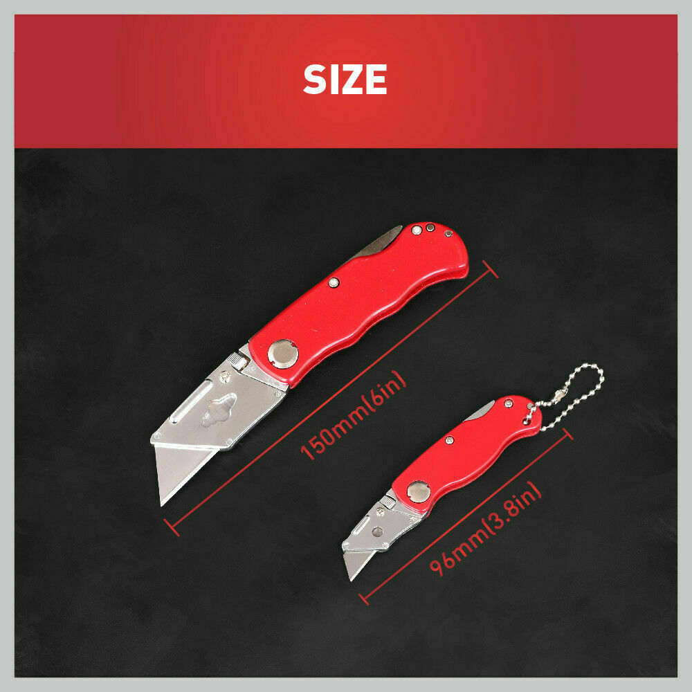 Disposable Cutlery: 2Pc Folding Utility Knife Aluminium Handle & 10 Spare Stanley Blades Craft New