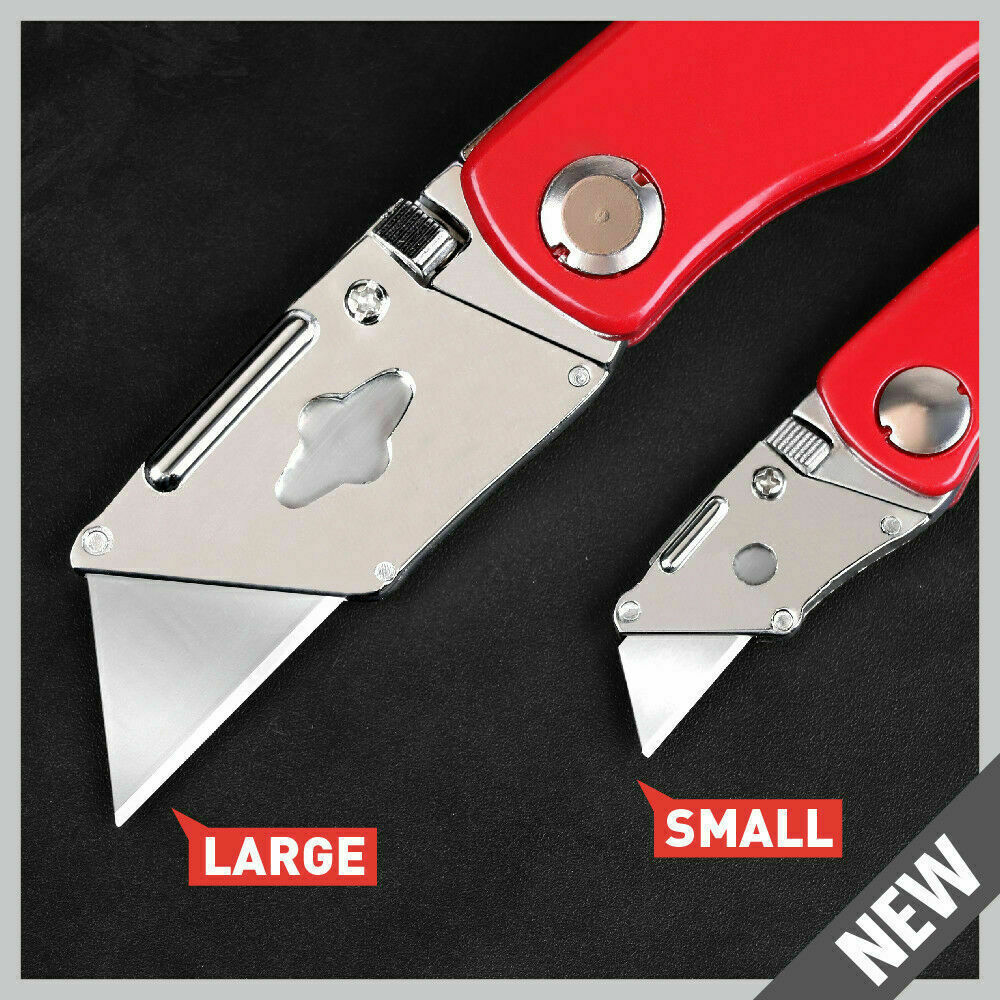 Disposable Cutlery: 2Pc Folding Utility Knife Aluminium Handle & 10 Spare Stanley Blades Craft New