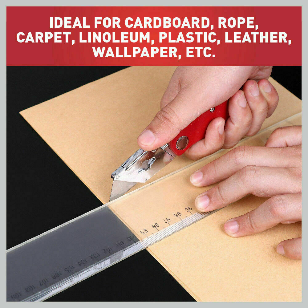 Disposable Cutlery: 2Pc Folding Utility Knife Aluminium Handle & 10 Spare Stanley Blades Craft New