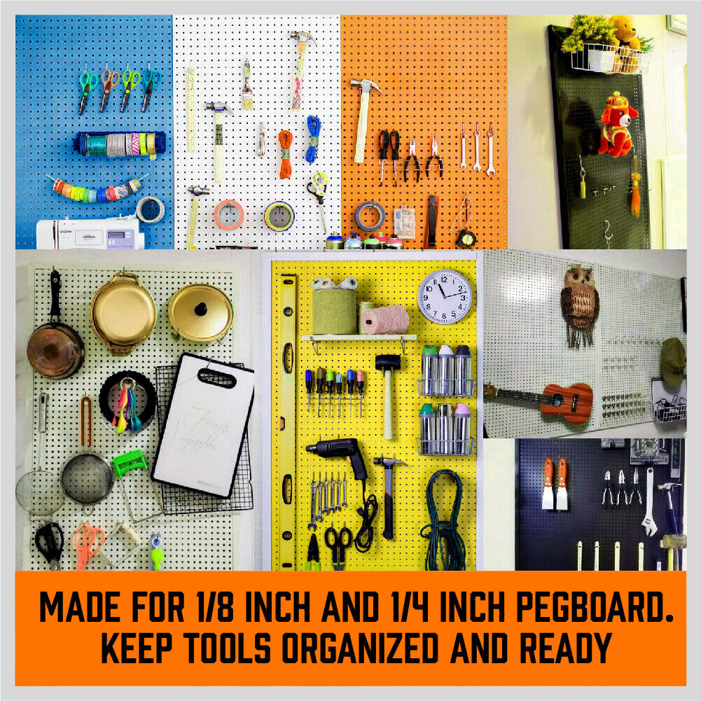 Bicycle Stands & Storage: 142Pc Pegboard Hooks Set Peg board Hanger Assortment Storage Trays Organizer Bin