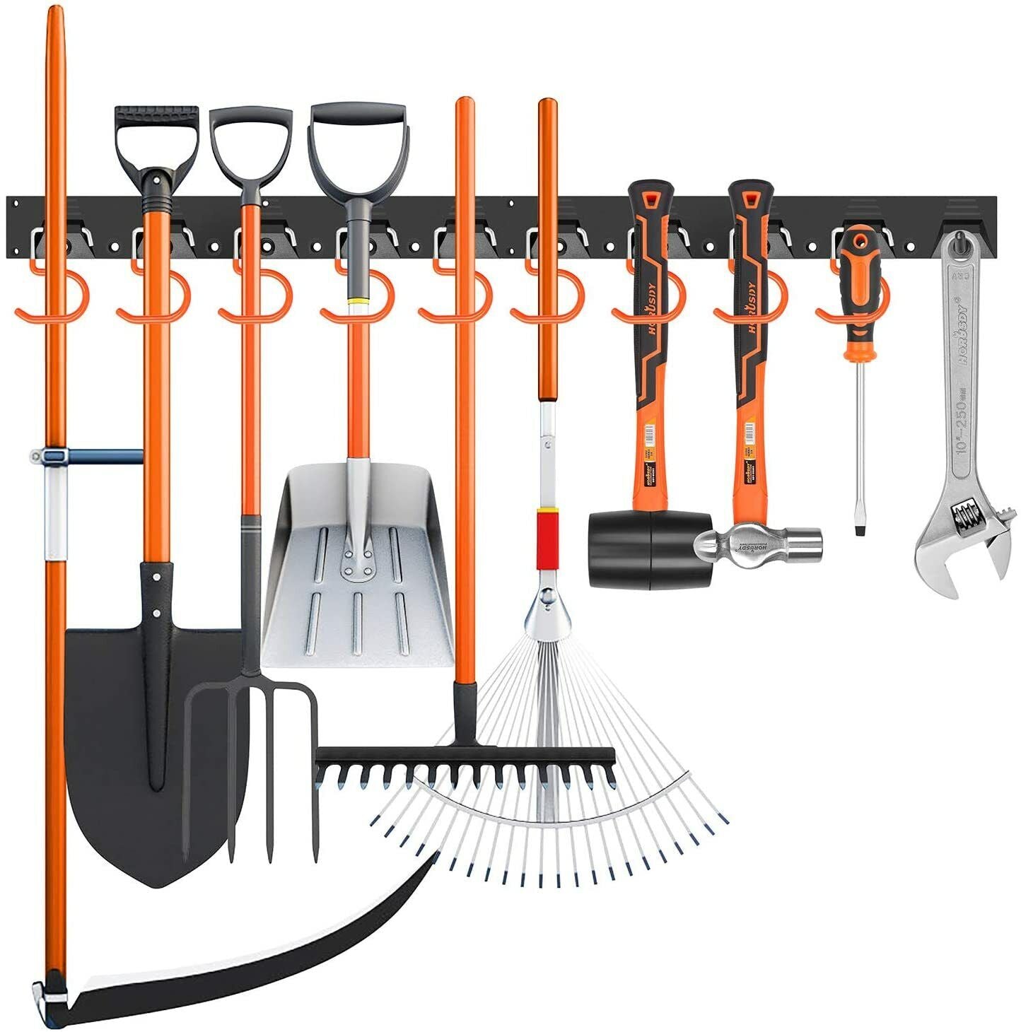 Gardening Accessories: 64" Wall Mount Tool Hanger Garden Storage Organizer Mop Broom Holder Hook Pegs